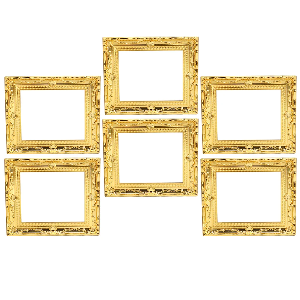 

6pcs House Mini Frames Small Picture Frames House Simulated Picture Frame Models