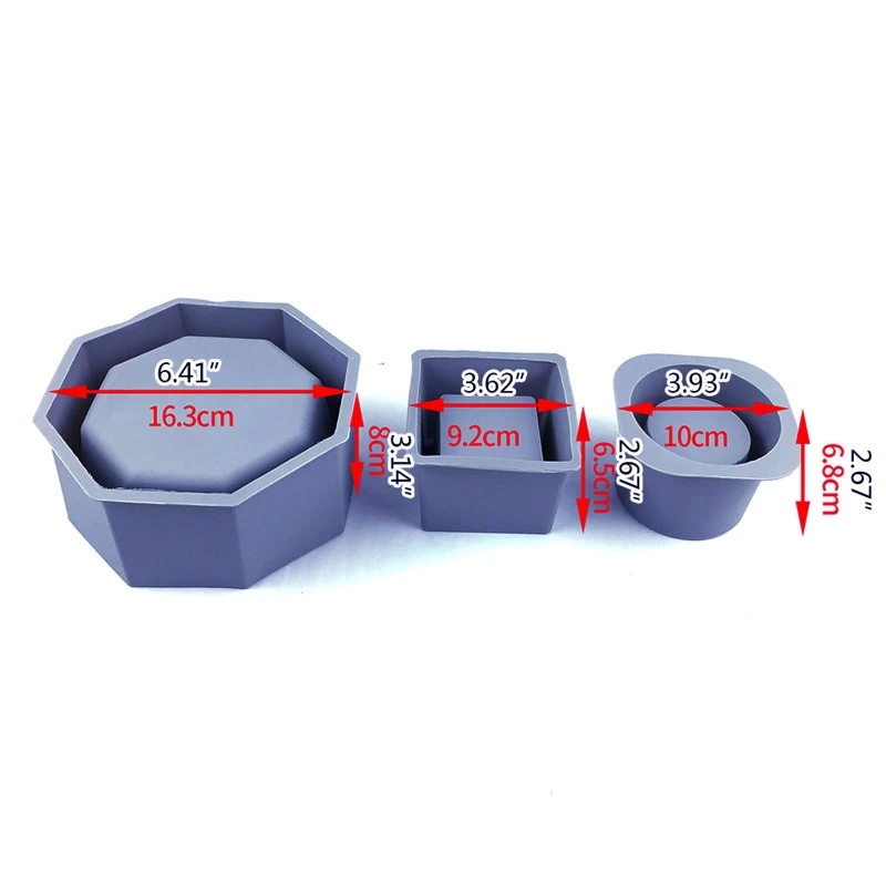 Y4QE Flower Pot Mold Silicone Succulent Flowerpot Plant Vintage Mould Concrete Cement