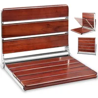Upgraded ADA Compliant Folding Teak Shower Seat Wall Mounted - Larger Teak Shower Bench, Home Care Folding Shower Seat 1
