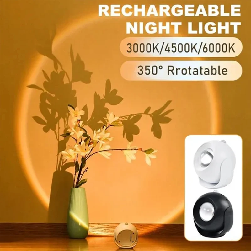 

Led Motion Sensor Wall Lamp Touch 360 Rotatable USB Recharge Wireless Portable Night Light For Bedroom Reading Lamp
