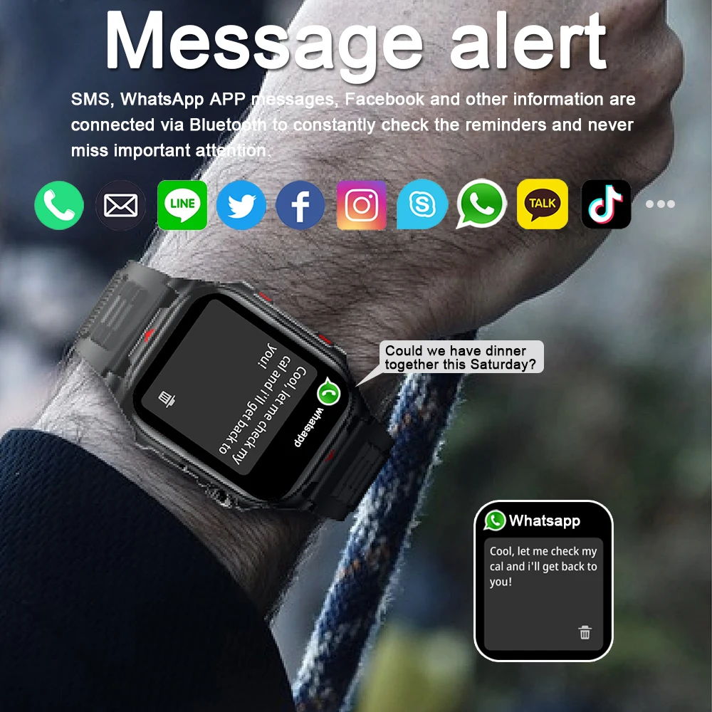 New Smart Watch Men Women Outdoor Sports Fitness with LED Lights Waterproof Watch Bluetooth Call Smartwatch Man 2025 Android IOS