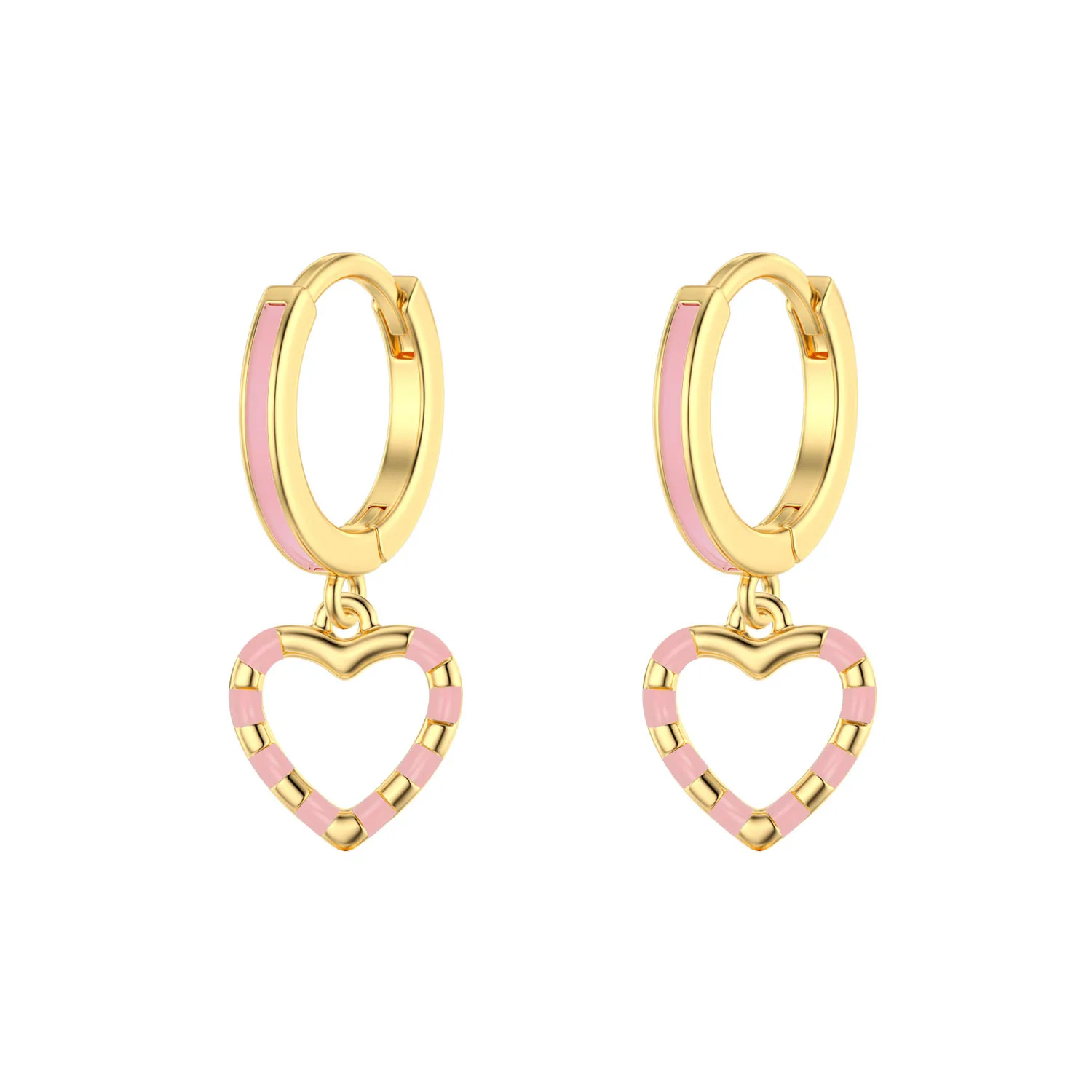 Gold Heart Dangle Drop Earrings for Girl Kids Birthday Holiday Lovely Gift