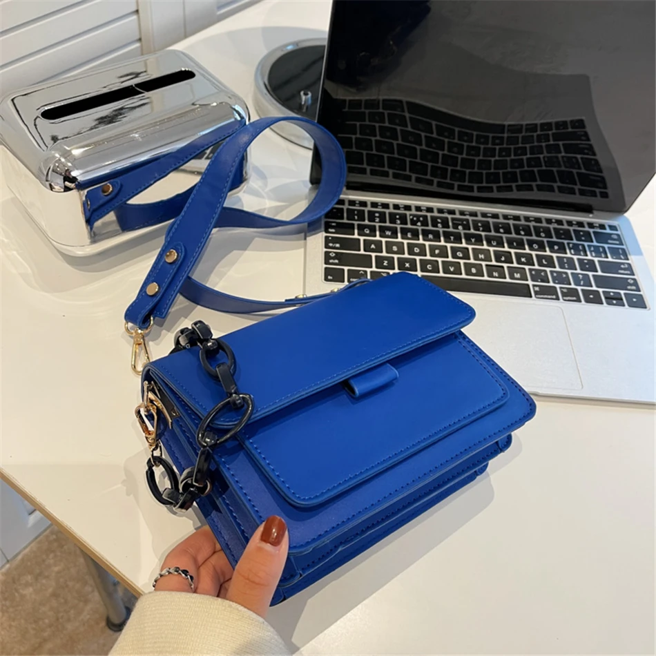Super Popular Klein Blue Women's Small Totes PU Leather Shoulder Crossbody Bags for Women 2022 Spring Purse and Handbags Luxury