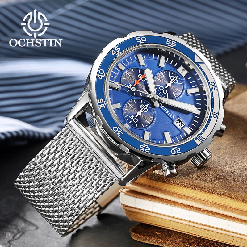 OCHSTIN Men's Waterproof Watch Multifunction Quartz Movement Business Light Luxury 2024 Pilot Series Men's Quartz Watch