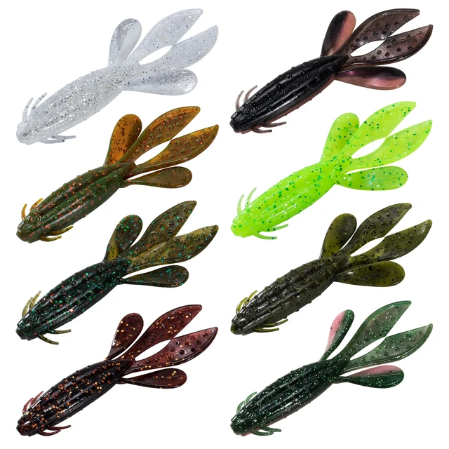 6/8pcs Fishing Soft Plastic Flapper Lure Crawfish Craw Soft Baits Shrimp  Worm Sinking Floating Wobbler Swimbait Bass Peche - AliExpress