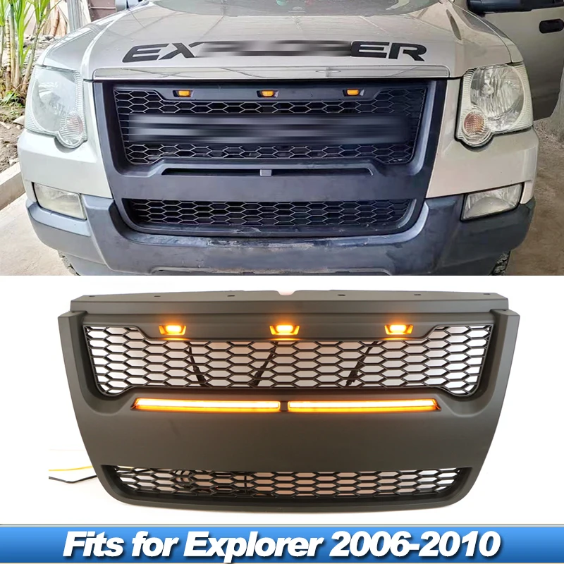 

Подходят для Ford Explorer решетка 2006-2010 модификация с аналогичной лентой передний бампер декоративные аксессуары из АБС-пластика