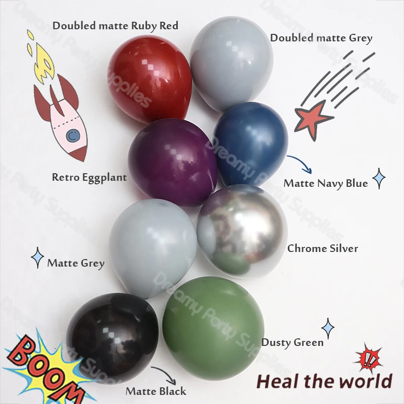 5/10/12/18in 두 배로 채워진 매트 풍선 DIY 풍선 화환 아치 키트 베이비 샤워 생일 파티 결혼식 성별 공개 장식