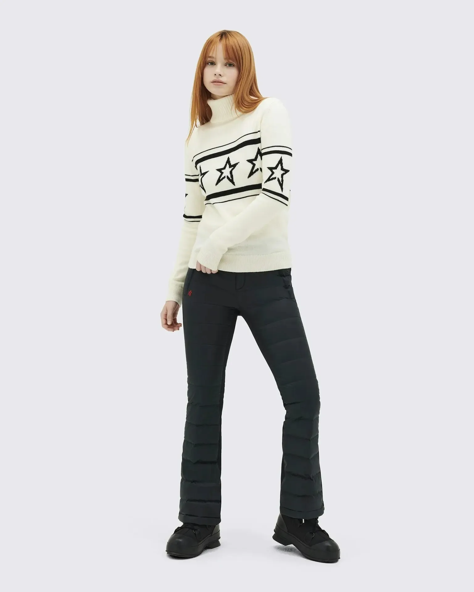 European and American women's high-end high neck sweater with star stitching pattern for warmth, knitted sweater 6