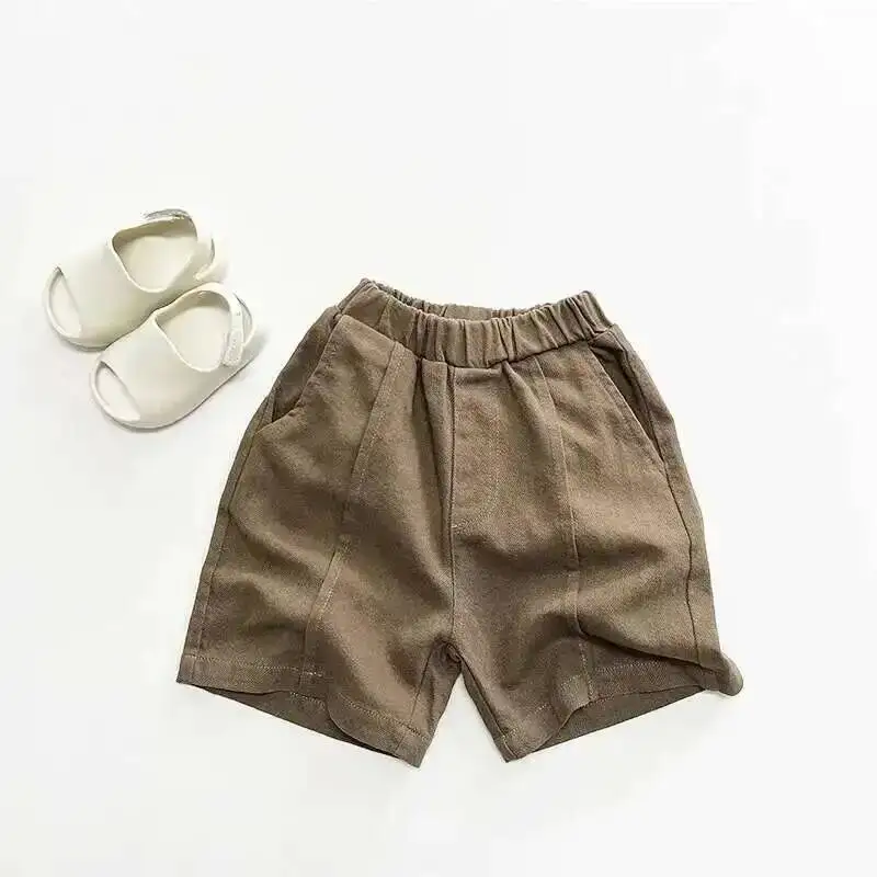 Baumwolle solide Patchwork 2024 Sommer neue Kinder Shorts Hosen lässig Junge kurze Hosen koreanische Kleinkind tragen Kinder kleidung für 1-8y – Detail 6