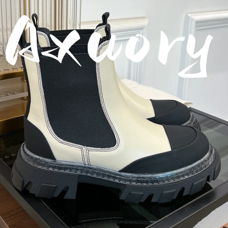 

2023 New Women Boots Chelsea Women's Boots Leather Autumn Winter Leather upper Casual Shoes