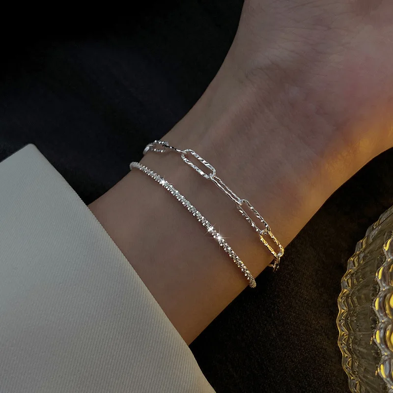 

Fashion Silver Color Sparkling Adjustable Bracelets for Women Elegant Gypsophila Fine Bracelet New Wedding Party Jewelry Gifts