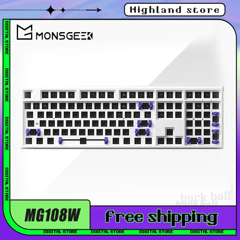 

Механическая клавиатура MONSGEEK MG108W, белый, 3 режима, 2,4 ГГц