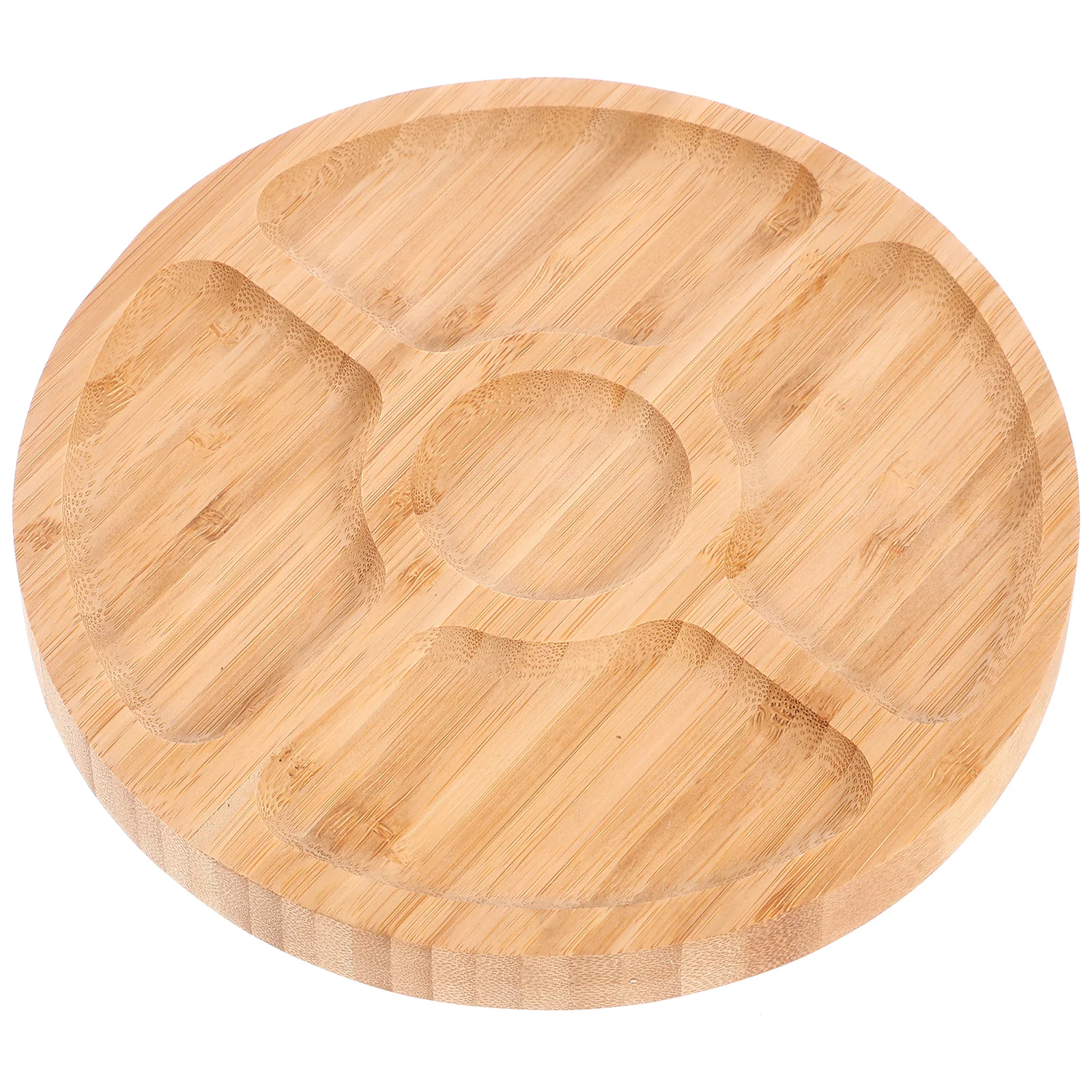 

Wooden Round Tray Tea Serving Tray Wood Tray Dessert Plate Snack Serving Wooden Compartment Tray