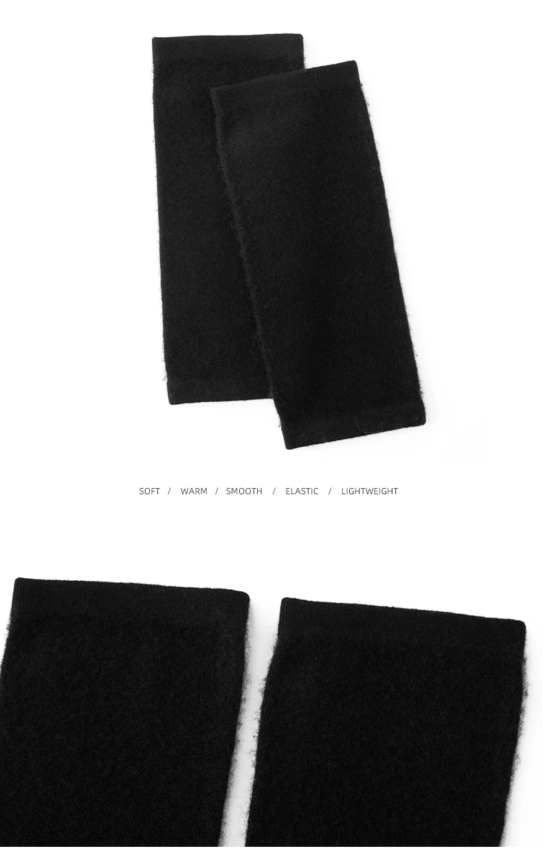 Herbst Winter 100% Kaschmir Knie Pads Socken Einfache Vielseitige Warme Beinlinge Zubehör Einfarbig Gestrickte Knie Schutz – Detail 22