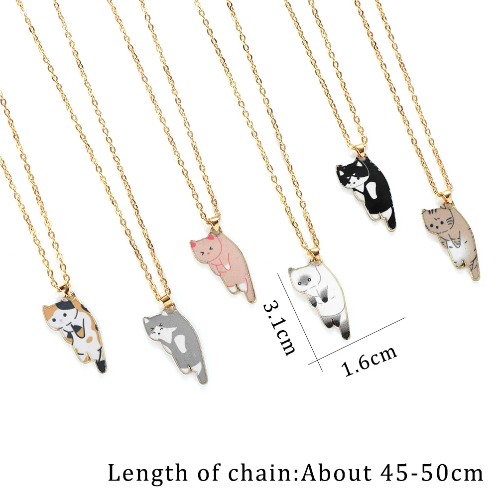 Dangling Cartoon Cat Necklace