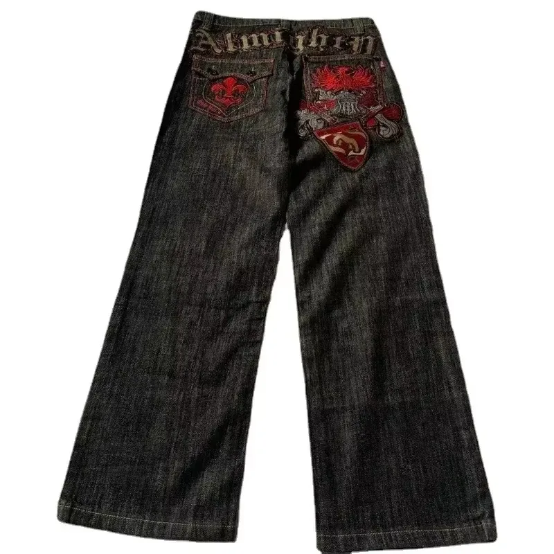 Jeans Women Hip Hop Street Casual Wear High Waist Teen Straight Leg Wide Leg Pants Y2k Street Wear