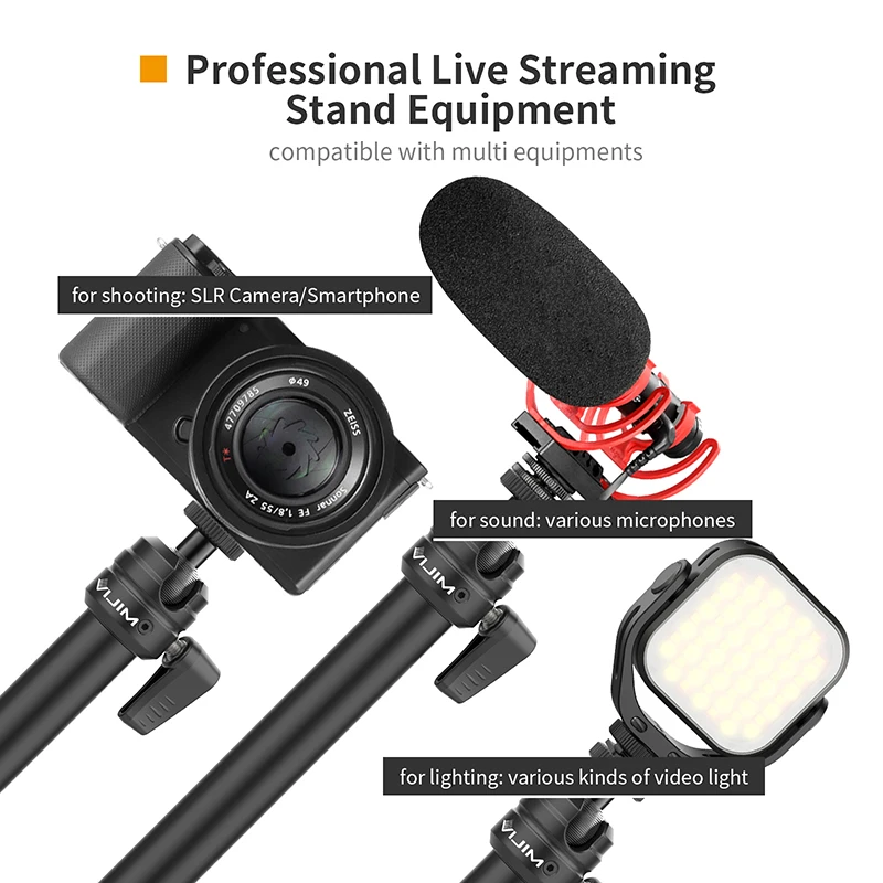 Light Stand VIJIM LS08 04 06 Desk Mount C-clamp Flexible Arm Extend With 360&deg; Ballhead Mic Ring Light Bracket