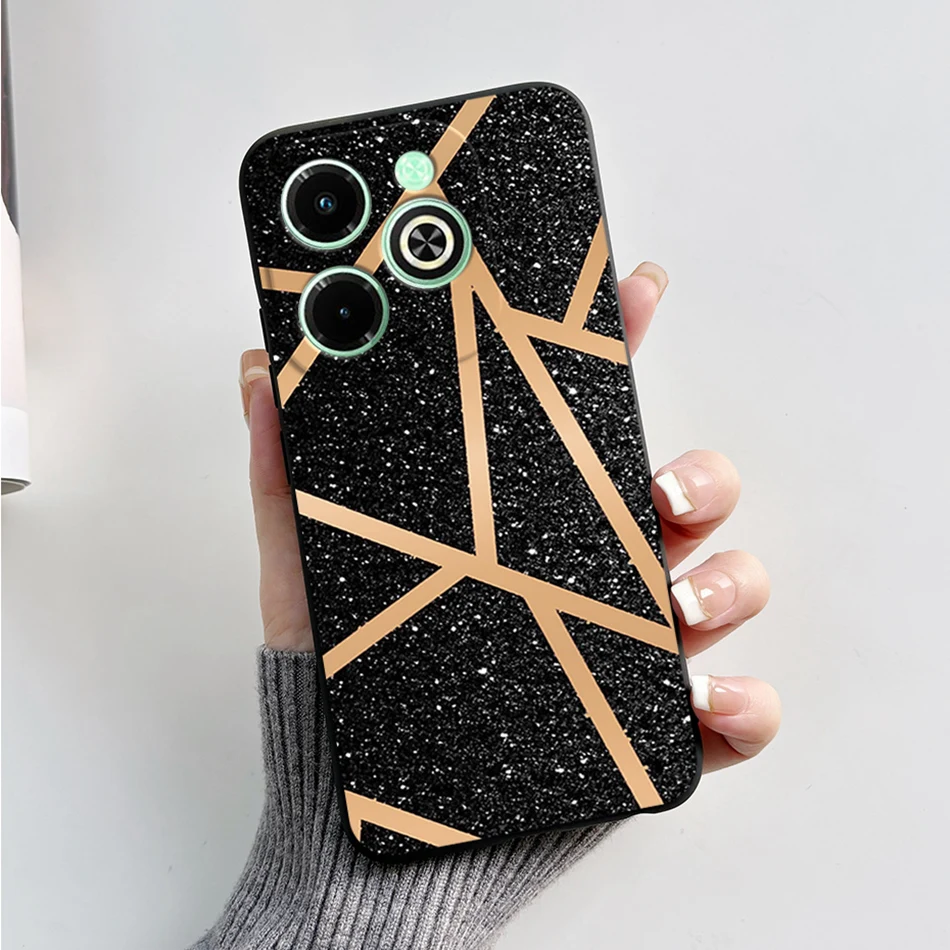 Fashionable Marble Black Silicone Soft Phone Case – Stylish Protective Back Cover s