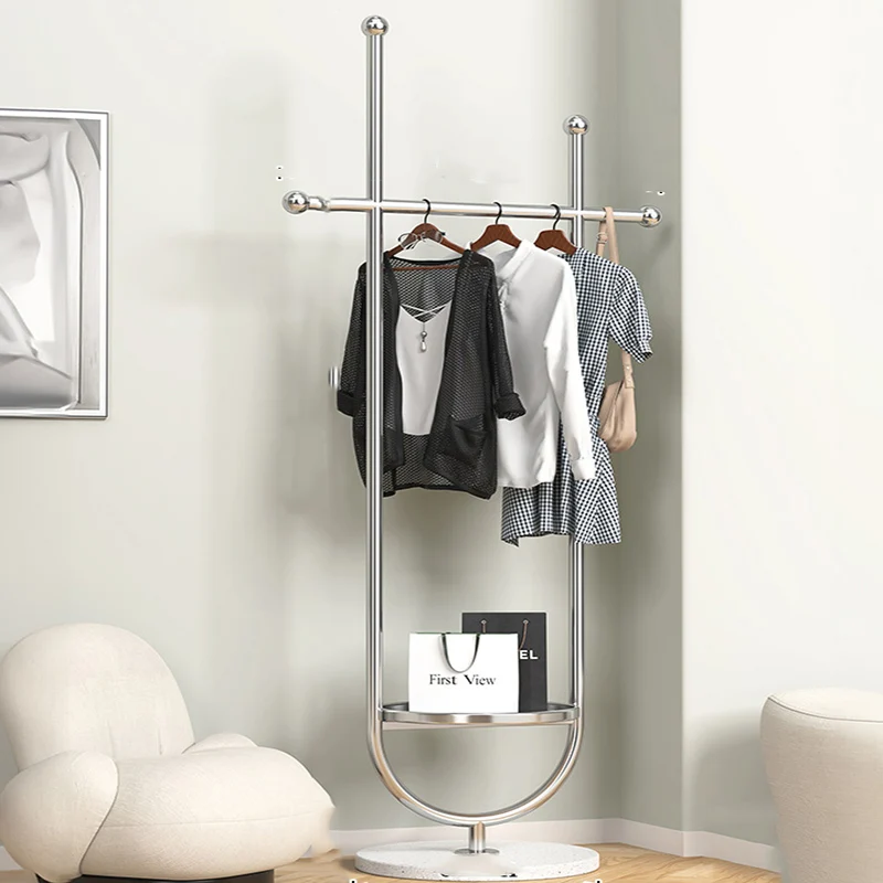 

Aesthetic Garment Clothes Hanger Modern Corner Hotel Boutique Clothes Hanger Floor Designer Colgador De Ropa Hallway Furniture