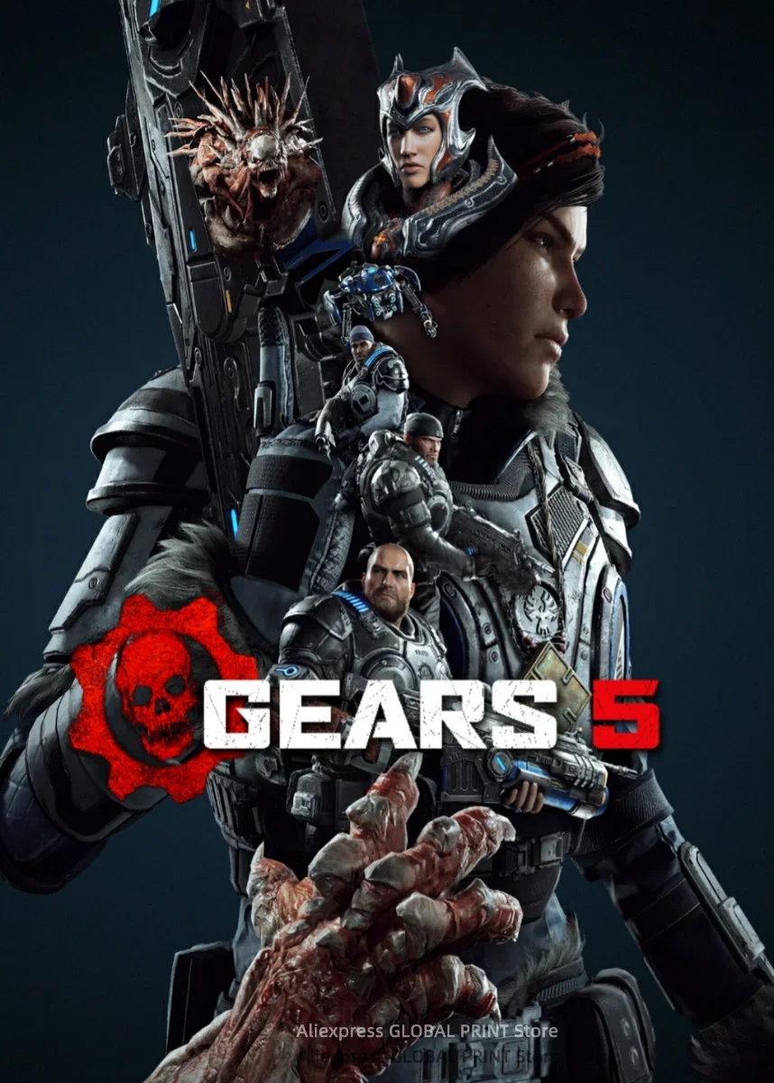 thumbnail image 1 of Póster de Gears Of War, pósteres y grabados de lienzo del juego, lienzos, pinturas, decoración del hogar, 1 of 5