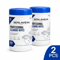 Electronics Cleaning Wipes - Lint - Free, Fast - Drying, 60 Count Pack (2 bottle)
