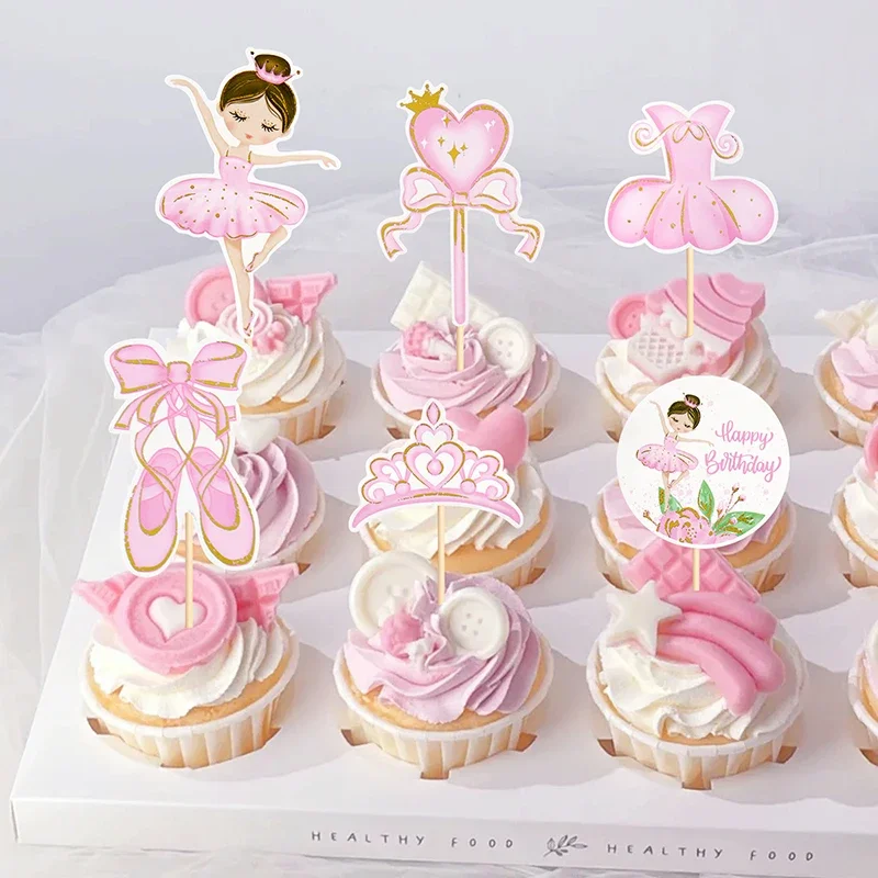 24 Piezas De Decoración De Bailarina Para Cupcakes Ensamblados Coloridos Bailarines De Ballet Para Bebé, Niña, Tutú Bailarín, Decoración De Pasteles Para Baby Shower, Temática De Ballet, Suministros