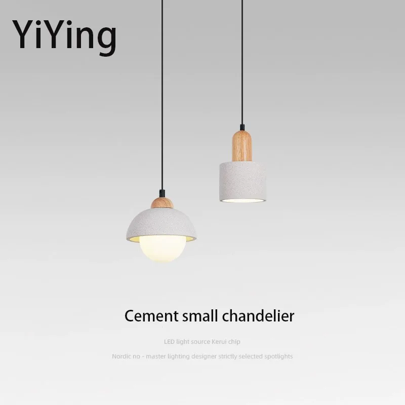 

Cement Concrete Pendant Lamp Bedroom Bedside LED Chandelier Wabi-sabi Style Hanging Long White Light For Bar Dining Table Home