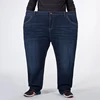 Plus Size 42 44 46 48 50 52 Autumn Winter New Men's Classic Jeans Loose Straight Denim Trousers Stretch Brand Pants Black Blue 2