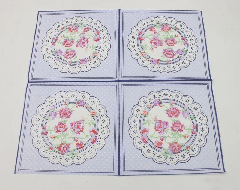 20Pcs Disposable Flower Printed Table Dinner Tissue Napkin Paper DIY Creative Handmade Wedding Party Decoration disposable tableware,paper napkins