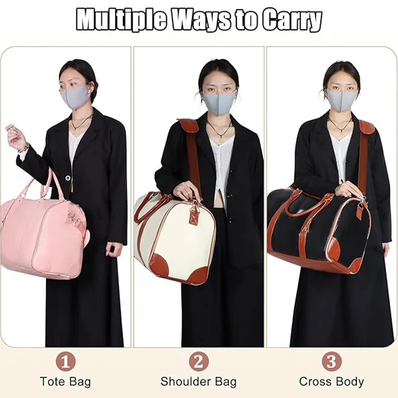 Buylor PU Foldable Travel & Gym Waterproof Tote Bag - Large Capacity Women's Handbag