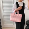 1pcs Ladies Tote Bags Large Capacity Cotton Padded Bag Solid Color Casual Fashion Nylon Elegant for handbag 4