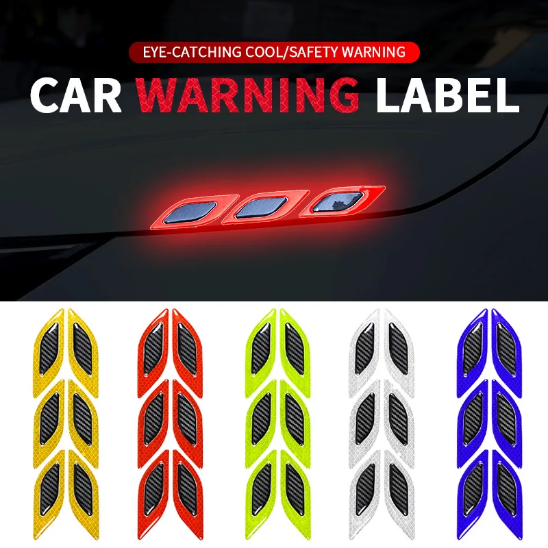

Car Leaf Plate Reflective Stickers Drop Glue Luminous Warning Stickers Personality Carbon Fiber Shielding Scratch Decoration