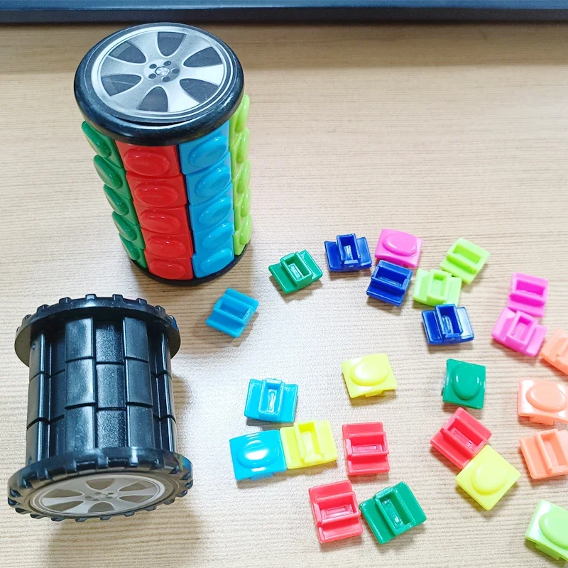3D Cylinder Rotate Slide Logic Restless Hand Game Puzzle Fidge Toy Magic Cube Stem Educational Toy for Kid Stress Release 4