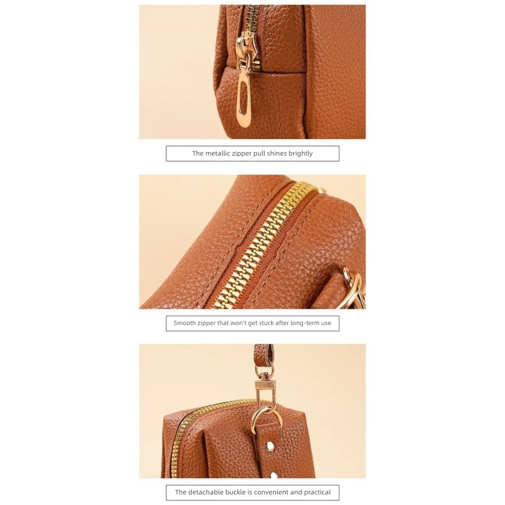 Elegant Soft PU Leather Coin Purse - Compact Zippered Mini Clutch Bag