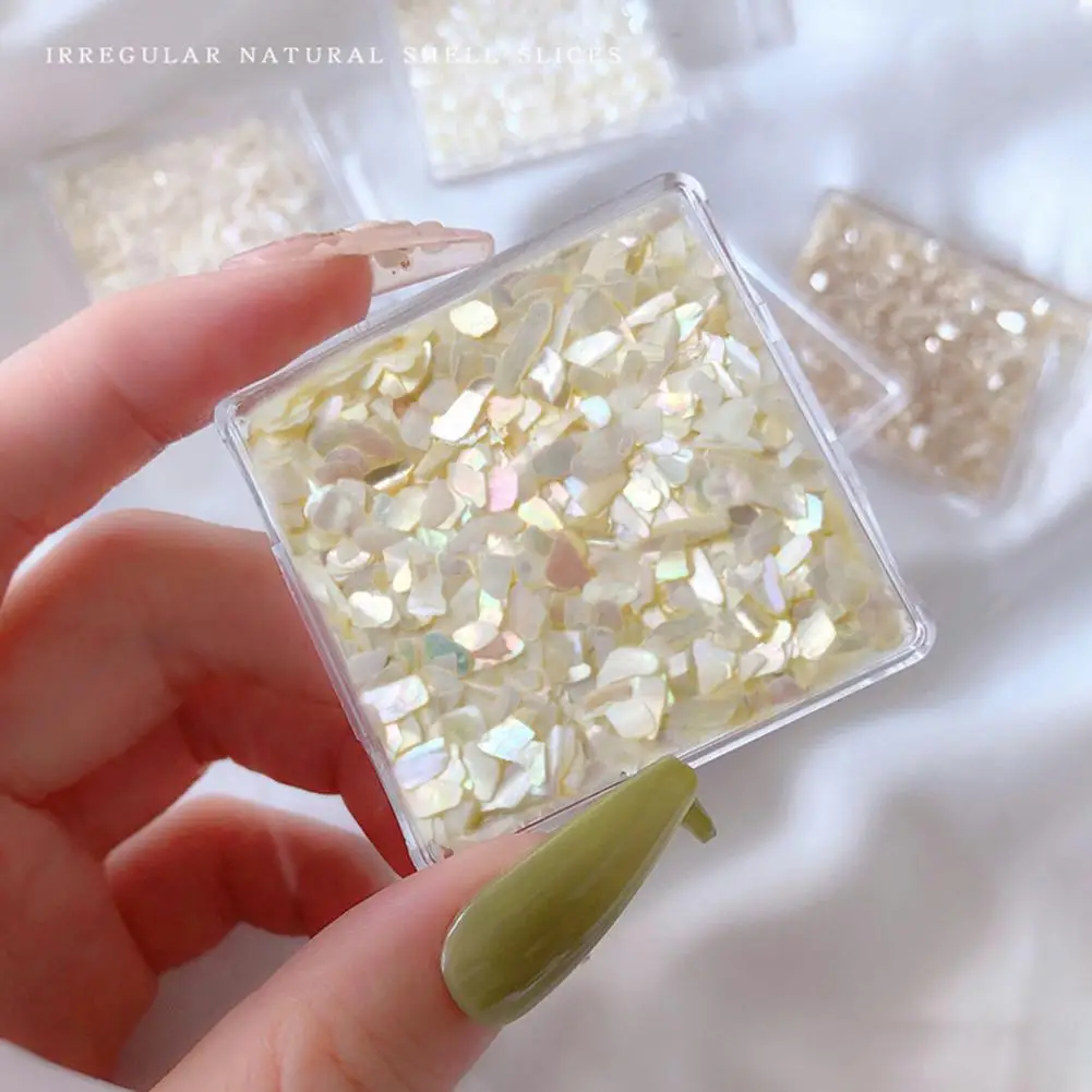 

1 Box Excellent No Odor Irregular Shape Manicure Shell Fragments Nail Art Glitters Nail Supplies Nail Ornament Nail Charm