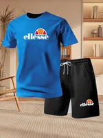 Nouvel ensemble sportif d'été 2026 pour homme : T-shirt imprimé à manches courtes et short décontracté pour la maison et les loisirs (lot de deux pièces) 3