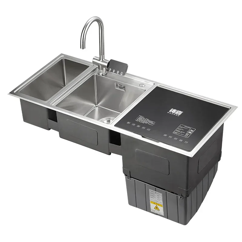 Ultrasonic Automatic Dishwasher, Integrated Built-in Kitchen Sink, Home Customized OEM Intelligent Traditional Stainless Steel 3