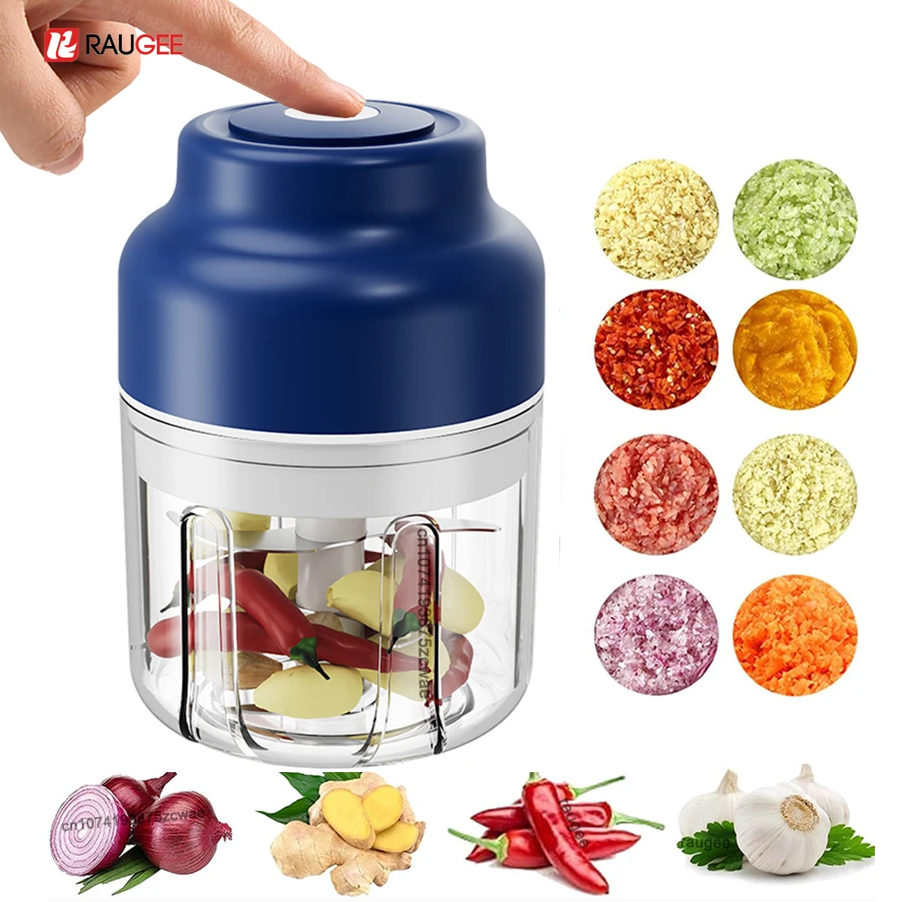 Electric Garlic Chopper Mini Portable Wireless Food Chopper 320ML USB Rechargeable Meat Grinder Vegetable Garlic Masher Blender 1