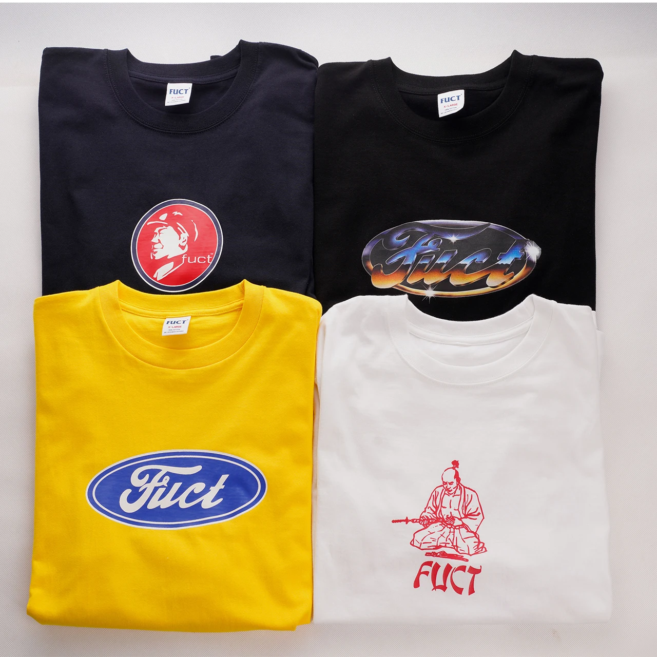 FUCT Pure Cotton Loose Fit Skateboard Street fiti Ro Hip Hop T-irt round Ne ort Sve Youth Faion Trend Brand