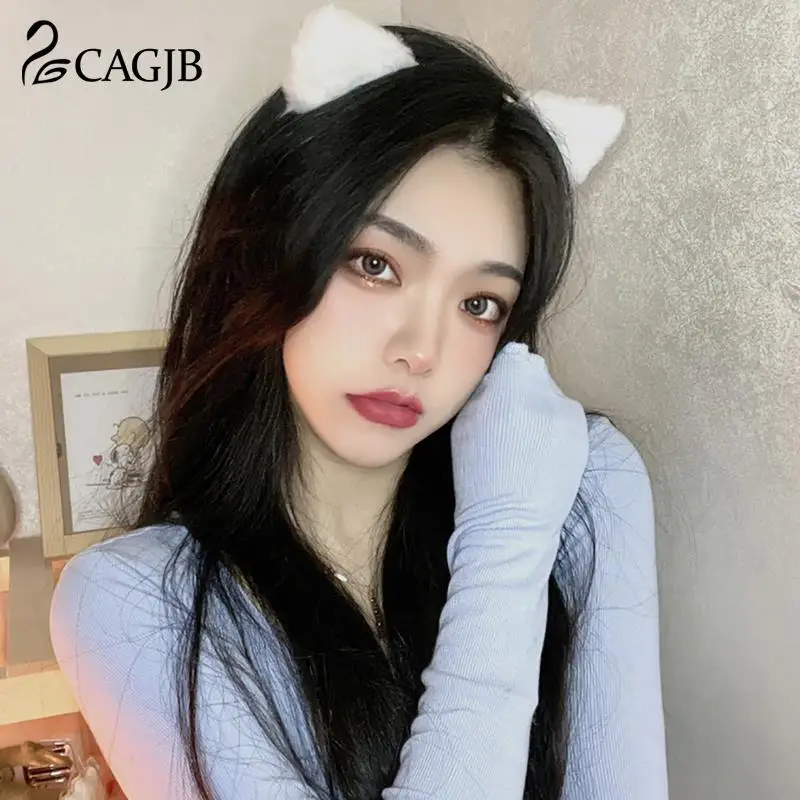 Cosplay Cute Cat Fox Fur Ear Hair Hoops Night Party Anime Lolita Hairband Fur Headbands Clip Girl Hair Accessories Ear Hair Band wonder woman costume