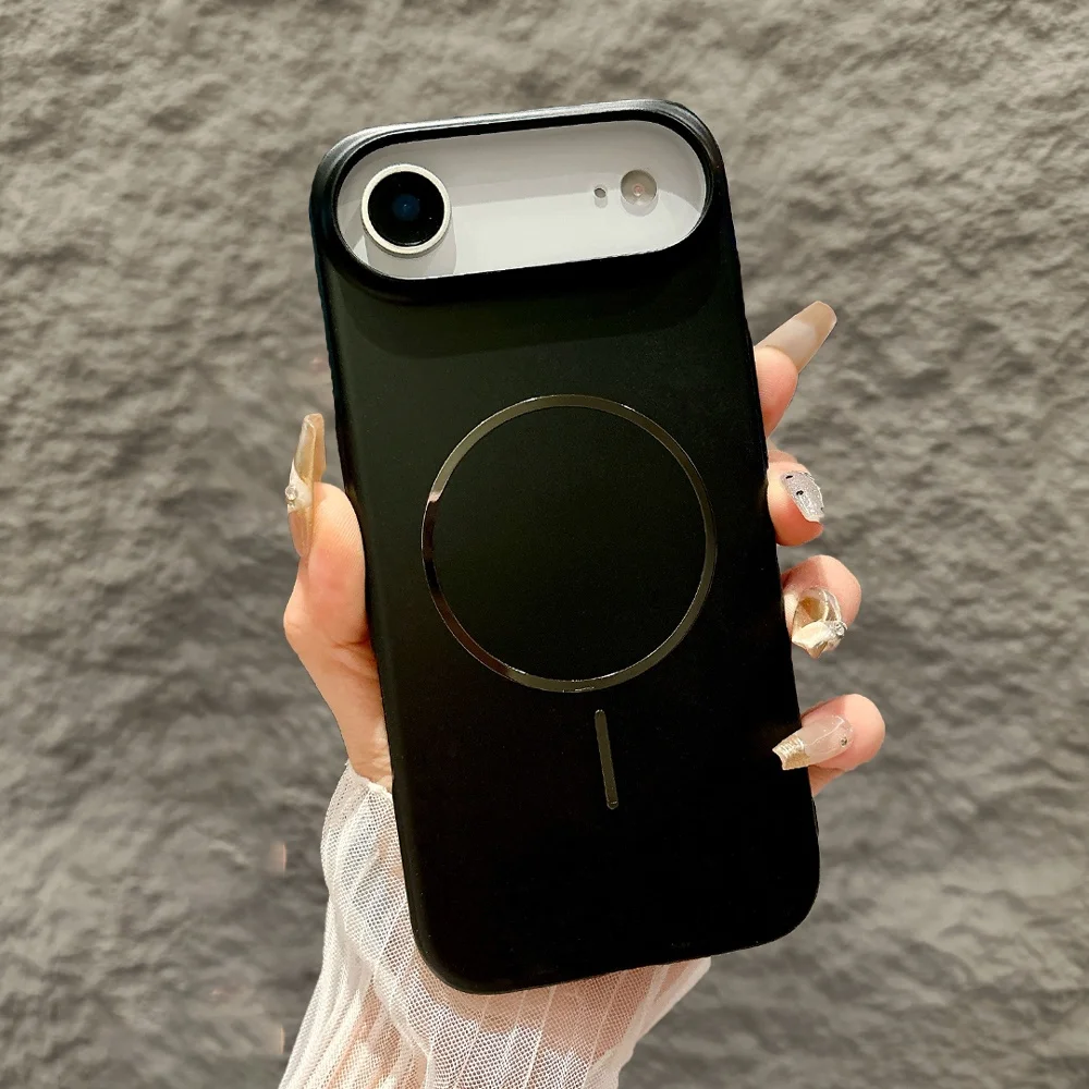 Sleek Metallic Paint Frosted Hard Case with Wireless Charging Capability