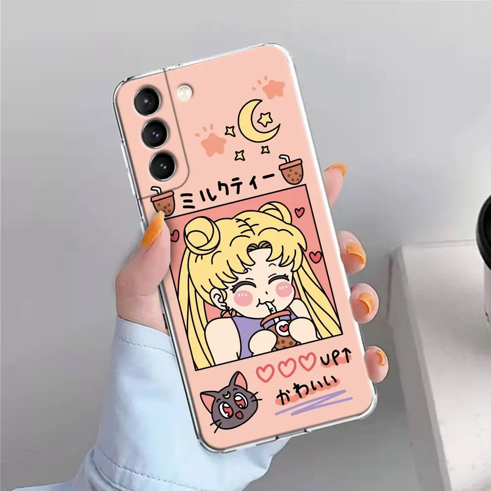 samsung cute phone cover Anime Cute Cartoon Sailor Moon Clear Phone Case for Samsung S9 S10 4G S10e S20 S21 Plus Ultra FE 5G M51 M31 S M21 Soft Silicone samsung flip phone cute