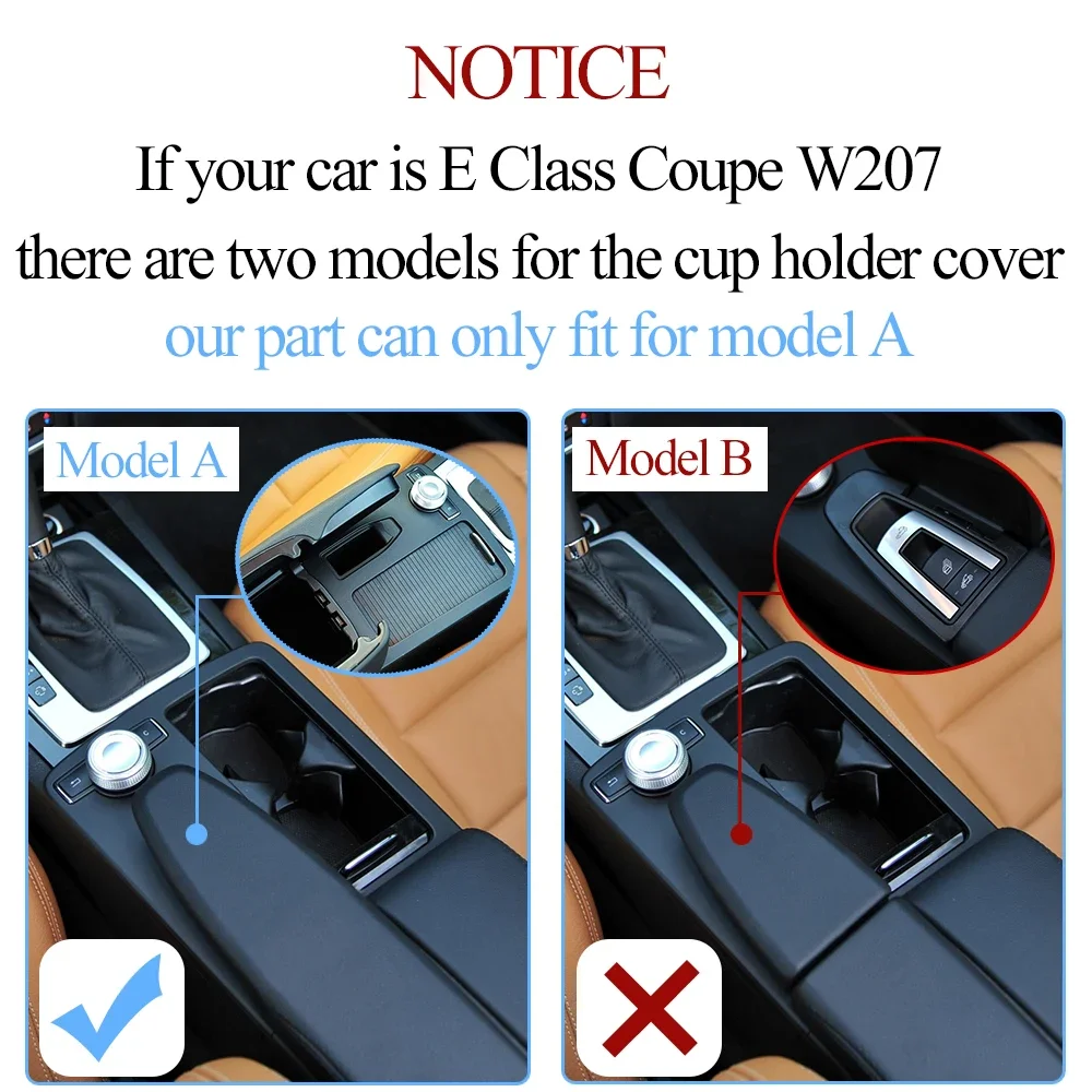 메르세데스 벤츠 W204 C 클래스 C180 C200 C300 W207 E W212 E260 E300 우핸들 차량용 실내 음료수 컵 홀더 셔터 커버 트림