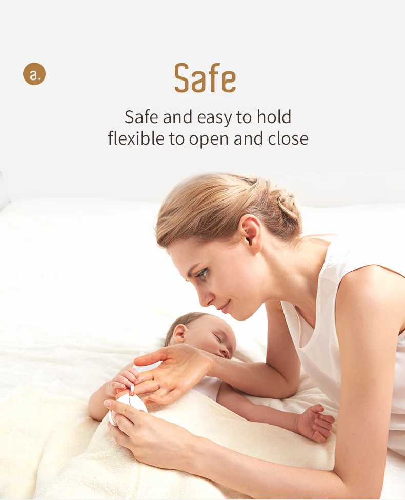 2PCS Baby Nail Scissors with Plastic Handle Blunt Tip Dustproof and Pollution-free for Child Nailclippers