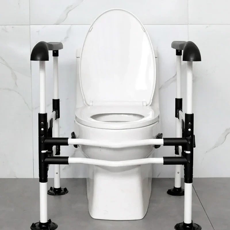 No-Punch Toilet Rail Armrest, Elderly Home Auxiliary Railings, High Carbon Steel Holder, Easy Install Safety Bracket 5