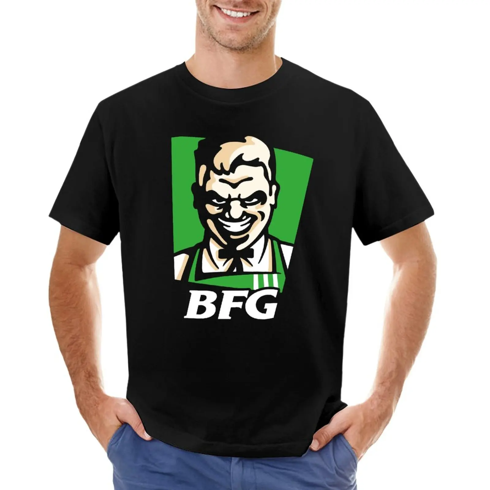 

New humor tee shirt black Men Cotton brand Tshirt BFG T-Shirt vintage style blank t shirts men clothing cool Short sleeve