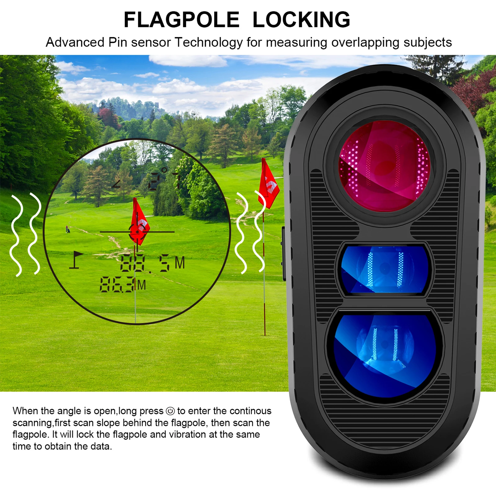 Hunting Laser Rangefinder Telescope Rangefinder with Slop Switch Vibration Prompt Portable Outdoor Sports Golf Range Finder