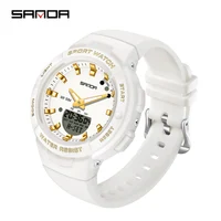 Sanda New Luxury Fashion Women Sport Watch Military Waterproof Multifunctional Led Digital Quartz Relogio Feminino 6005 1