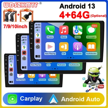 Radio con GPS para coche, reproductor Multimedia con Android 13, 7, 9, 10 pulgadas pantalla coche android auto 2 din receptor estéreo radio para automóvil 64G carplay android auto inalambrico regalo automático 1