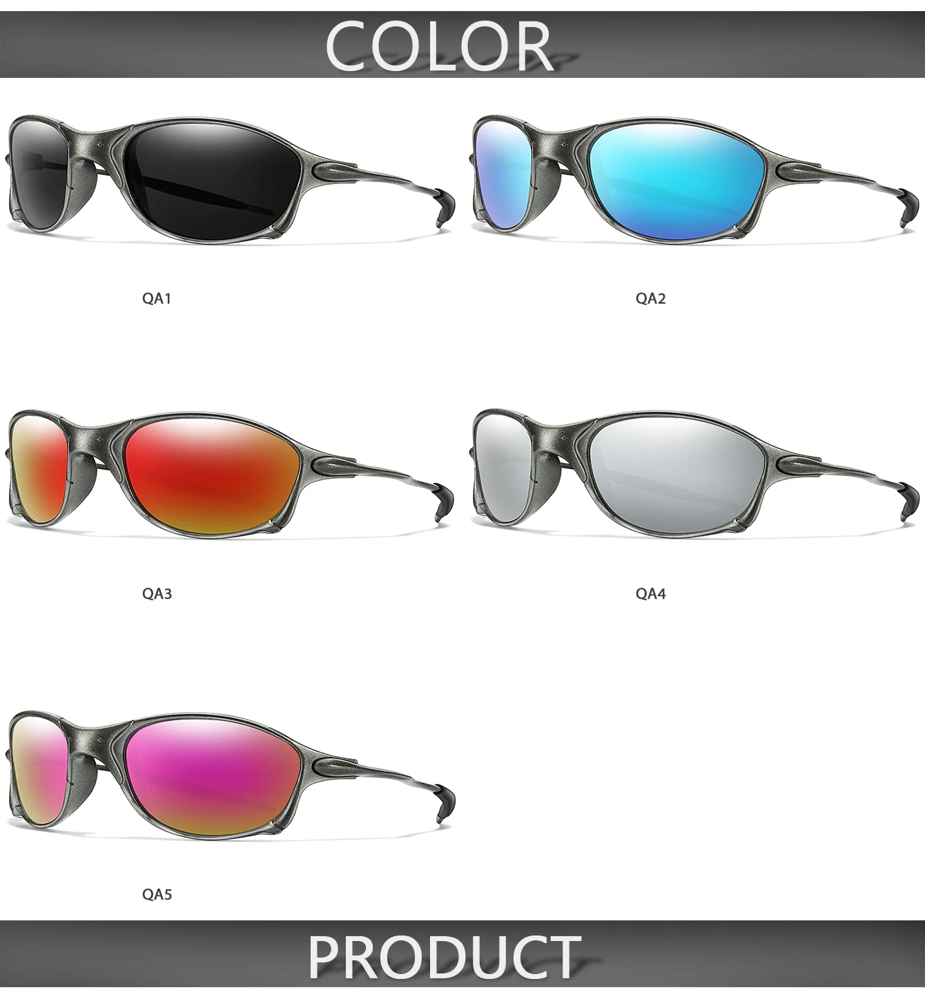 Description Picture 5 of item3 Pairs Men Women Fishing Sunglasses Metal Shades Frame with UV Protection for Outdoor Sports, Cycling Running, Hiking, Driving